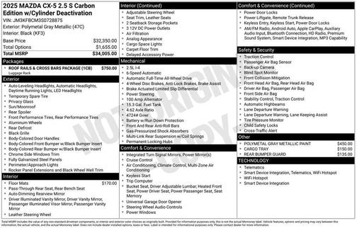 2025 Mazda CX-5 2.5 S Carbon Edition