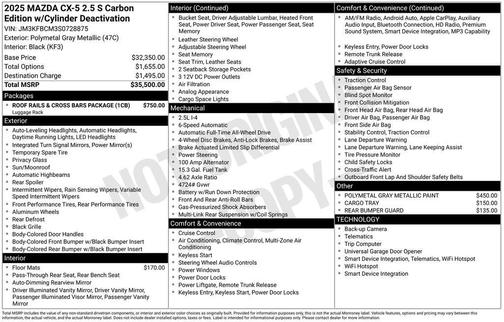 2025 Mazda CX-5 2.5 S Carbon Edition