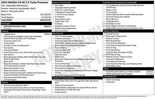 2025 Mazda CX-50 2.5 Turbo Premium Package