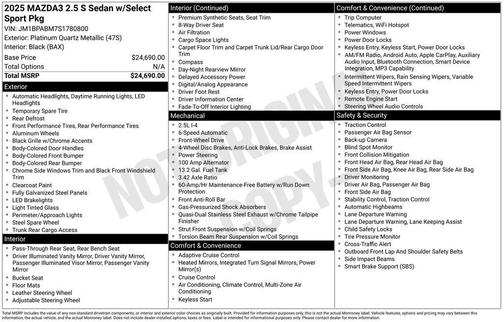 2025 Mazda Mazda3 FWD w/Select Package