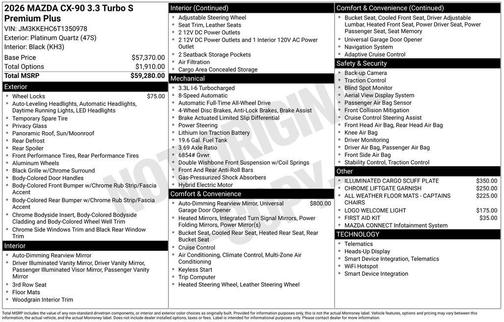 2026 Mazda CX-90 3.3 Turbo S Premium Plus