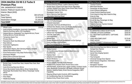 2026 Mazda CX-90 3.3 Turbo S Premium Plus