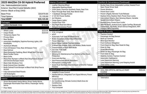 2025 Mazda CX-50 Hybrid Preferred Package