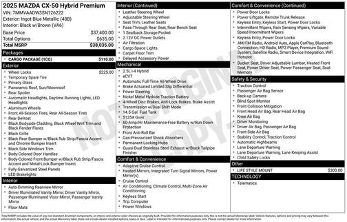 2025 Mazda CX-50 Hybrid Premium Package