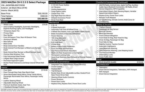 2025 Mazda CX-5 2.5 S Select Package