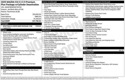2025 Mazda CX-5 2.5 S Premium Plus Package