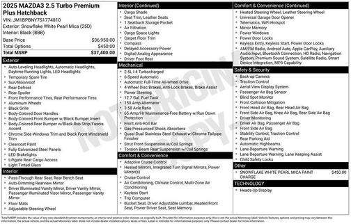 2025 Mazda Mazda3 AWD w/Premium Package
