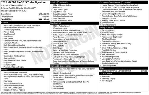 2025 Mazda CX-5 2.5 Turbo Signature