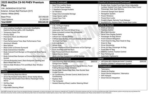 2025 Mazda CX-90 PHEV Premium Plus Package