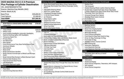 2025 Mazda CX-5 2.5 S Premium Plus Package