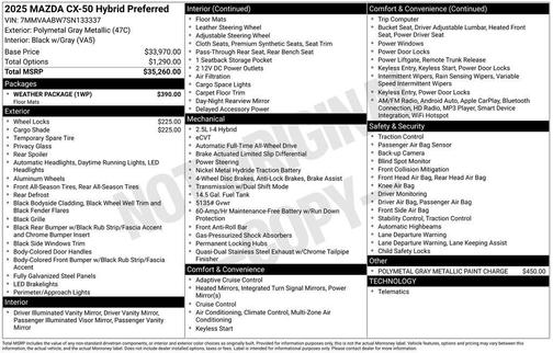 2025 Mazda CX-50 Hybrid Preferred Package