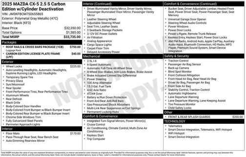 2025 Mazda CX-5 2.5 S Carbon Edition