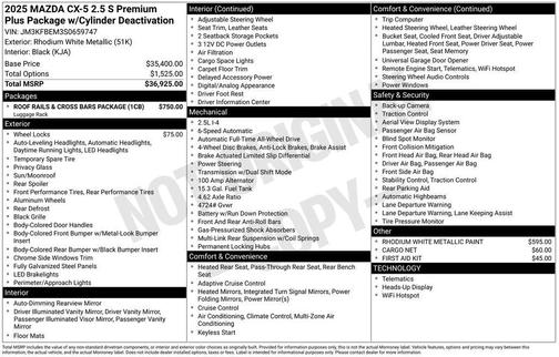 2025 Mazda CX-5 2.5 S Premium Plus Package