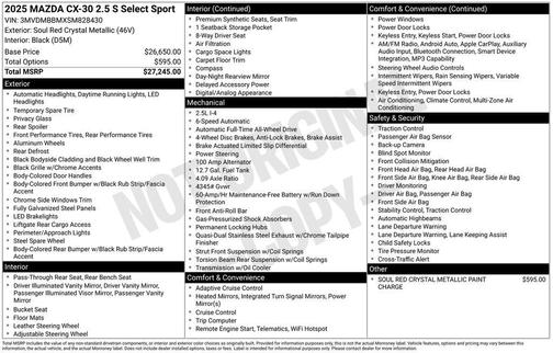 2025 Mazda CX-30 Select