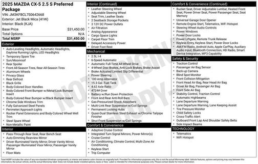 2025 Mazda CX-5 2.5 S Preferred Package