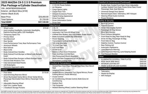 2025 Mazda CX-5 2.5 S Premium Plus Package