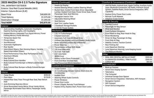 2025 Mazda CX-5 2.5 Turbo Signature