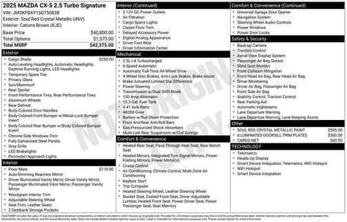 2025 Mazda CX-5 2.5 Turbo Signature