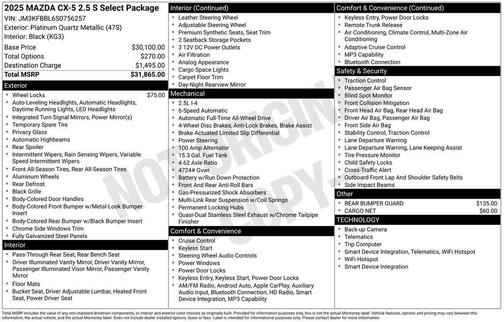 2025 Mazda CX-5 2.5 S Select Package