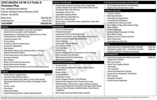 2025 Mazda CX-90 S Premium Plus