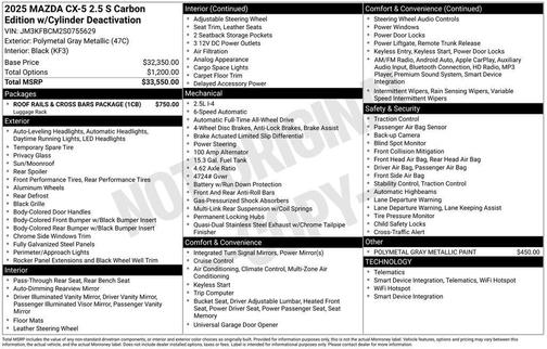 2025 Mazda CX-5 2.5 S Carbon Edition