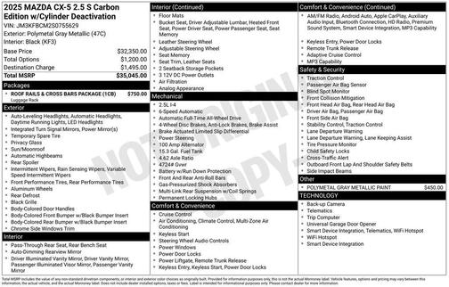 2025 Mazda CX-5 2.5 S Carbon Edition