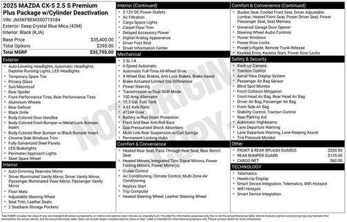 2025 Mazda CX-5 2.5 S Premium Plus Package