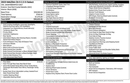2023 Mazda CX-5 2.5 S Select Package