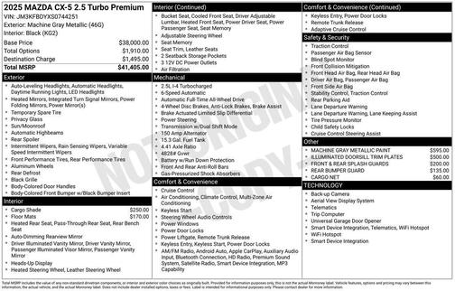 2025 Mazda CX-5 2.5 Turbo Premium Package