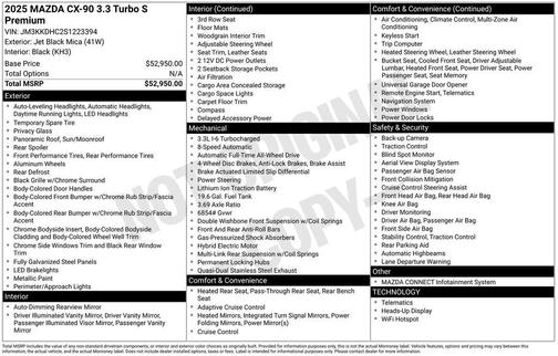 2025 Mazda CX-90 3.3 Turbo S Premium Package