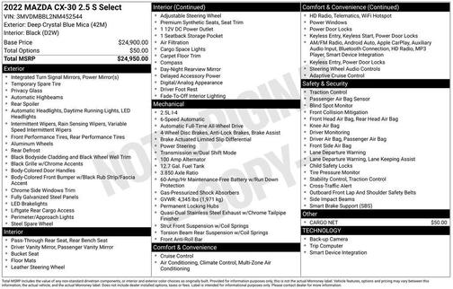 2022 Mazda CX-30 2.5 S Select Package