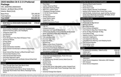 2025 Mazda CX-5 2.5 S Preferred Package