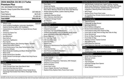 2026 Mazda CX-30 Premium Package