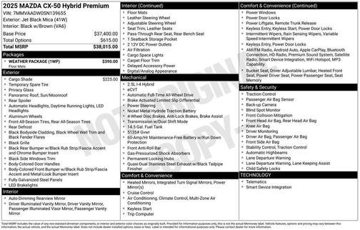 2025 Mazda CX-50 Hybrid Premium Package