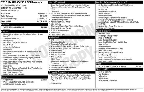 2026 Mazda CX-50 2.5 S PREMIUM