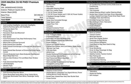 2025 Mazda CX-90 PHEV Premium Plus Package