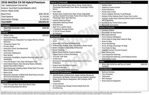 Soul Red Crystal Metallic 2026 Mazda CX-50 Hybrid PREMIUM