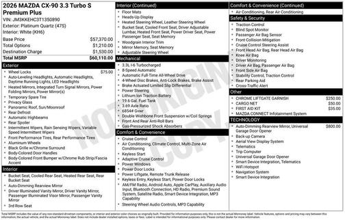 2026 Mazda CX-90 3.3 Turbo S Premium Plus
