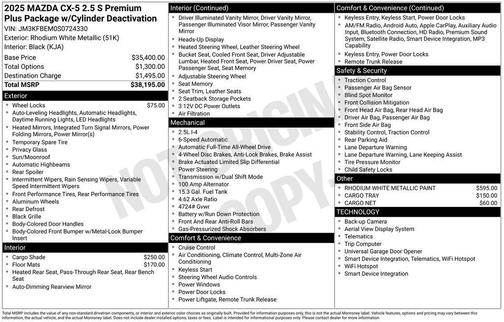 2025 Mazda CX-5 2.5 S Premium Plus Package
