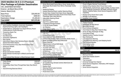 2025 Mazda CX-5 2.5 S Premium Plus Package