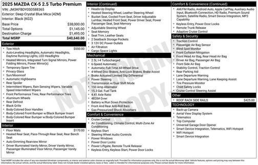 2025 Mazda CX-5 2.5 Turbo Premium Package