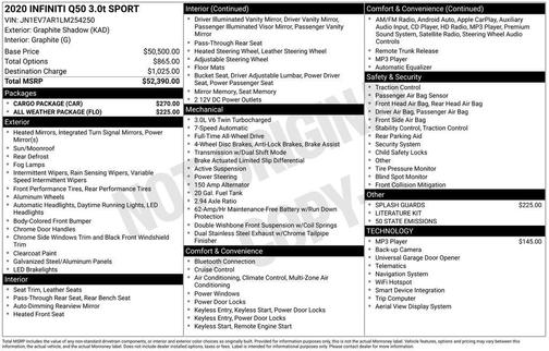 2020 INFINITI Q50 3.0t Sport