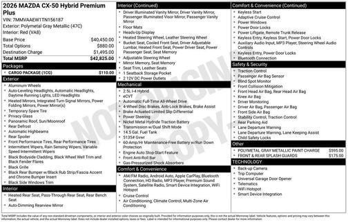 Polymetal Gray Metallic 2026 Mazda CX-50 Premium Plus
