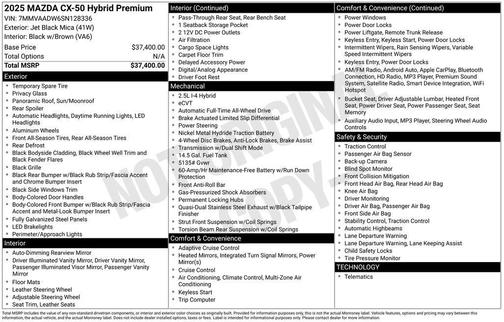 2025 Mazda CX-50 Hybrid Premium Package