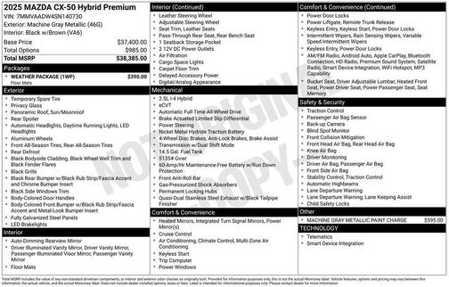 2025 Mazda CX-50 Hybrid Premium Package