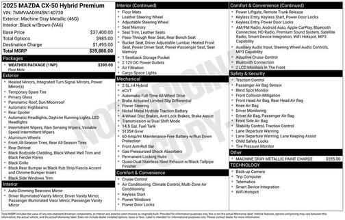 2025 Mazda CX-50 Hybrid Premium Package