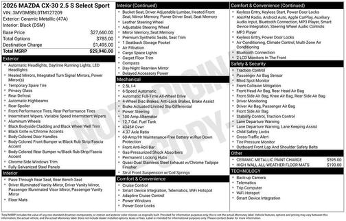 2026 Mazda CX-30 Select