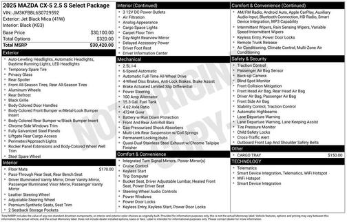 2025 Mazda CX-5 2.5 S Select Package