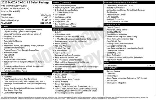 2025 Mazda CX-5 2.5 S Select Package