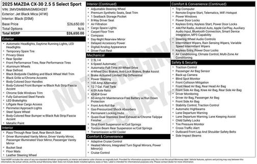 2025 Mazda CX-30 Select